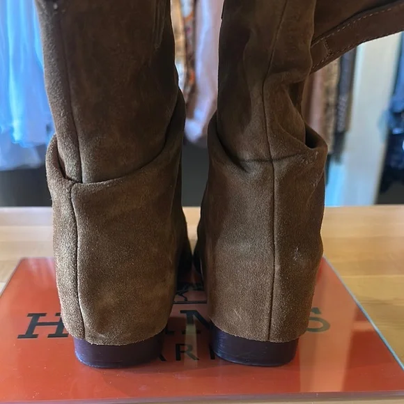 Steve Madden Tan Suede Heeled Boots - Picture 4 of 5